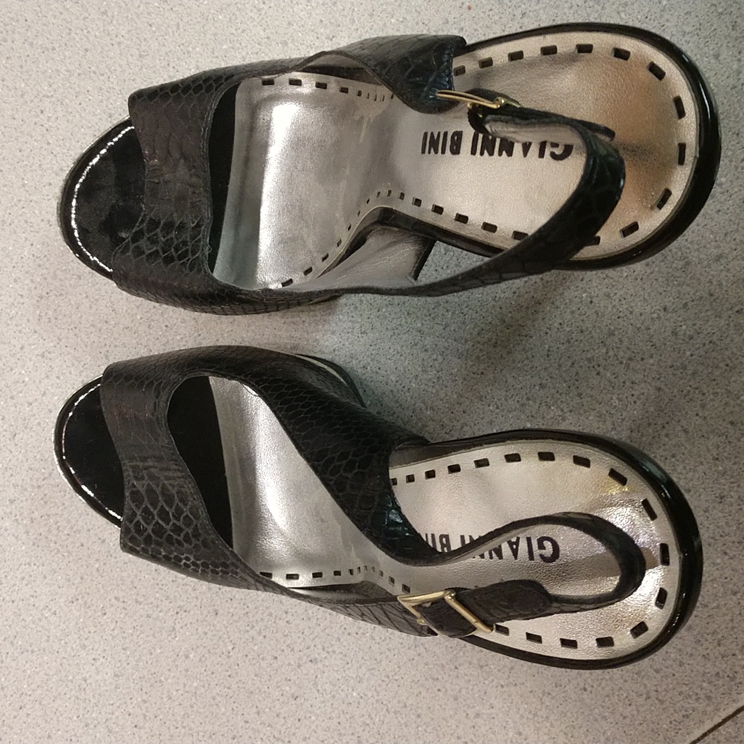 Gianni Bini Brand Womens Black Kingston 003 With Silver HeelsBrand New